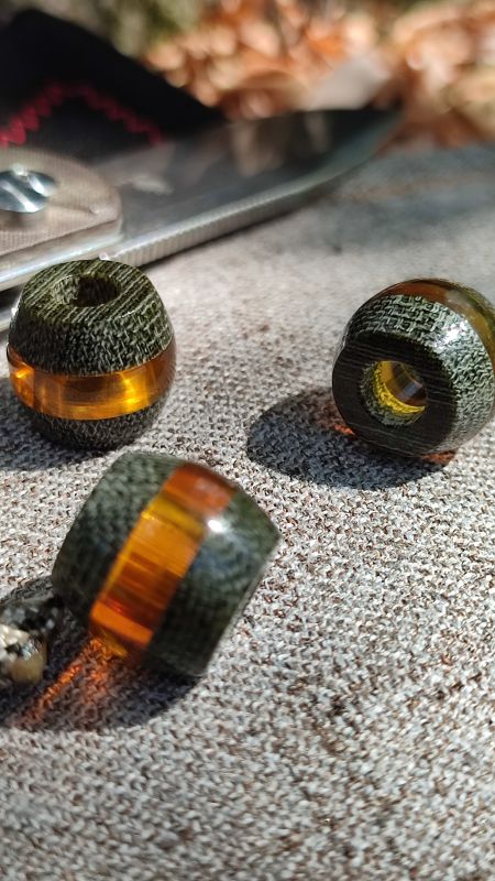 Бусина на темляк ultem  оливкова мікарта  6